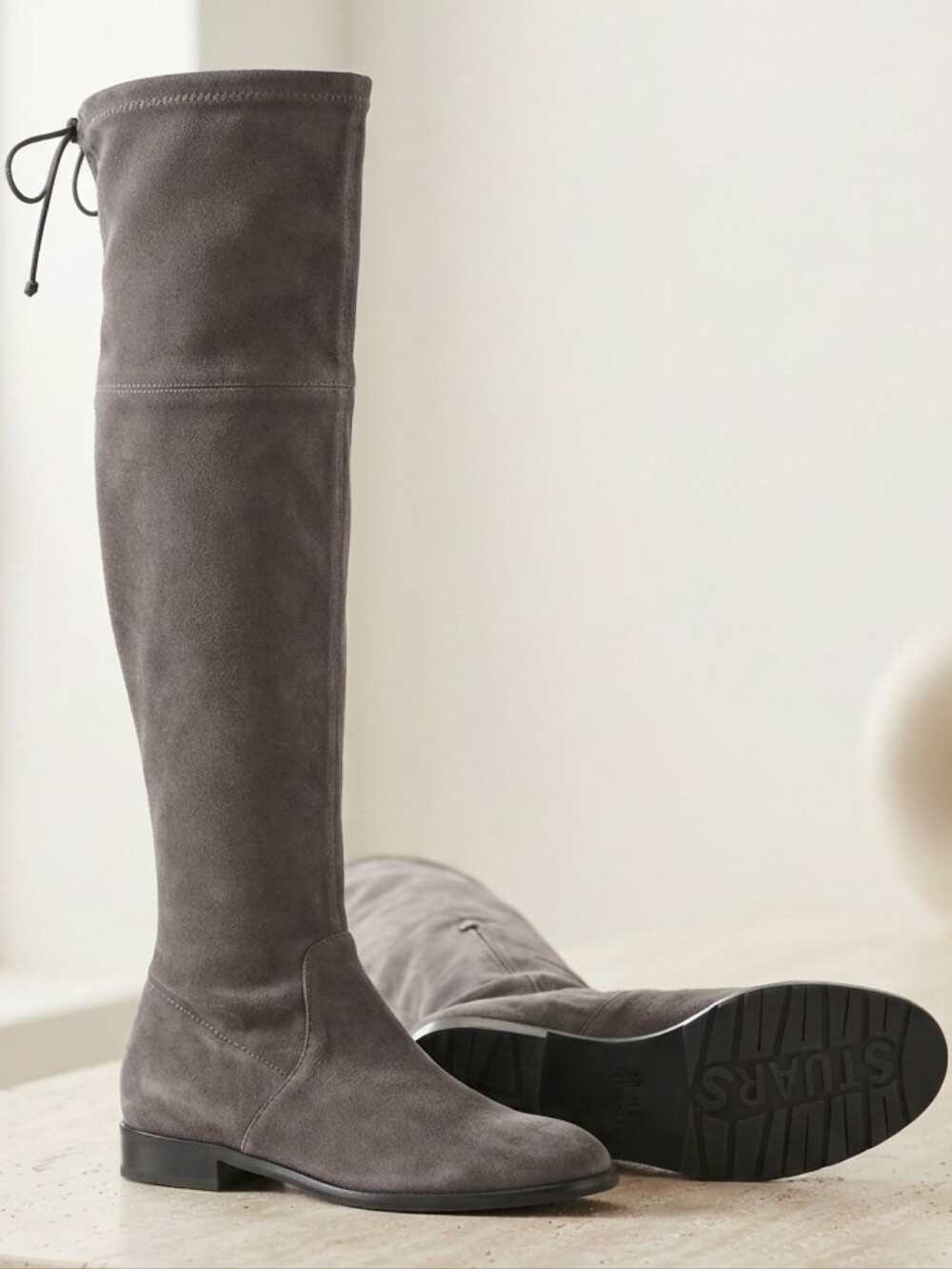 Stuart Weitzman Grey Lowland Suede Over-The-Knee Boots Sz 6.5